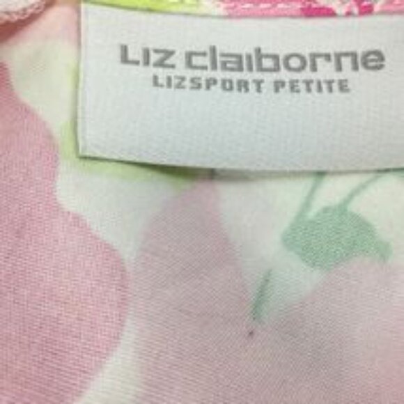 LIZ CLAIBORNE Lizsport White & Pink Floral Sleeveless Sheath Dress Size 4P GUC - Picture 6 of 8